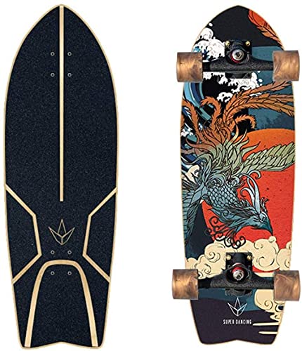 Skateboard 29 Inch Carver Surfboard Skateboard Professional Land Surfboard City Road Skateboard Land Cruiser Complete Suitable for Adults Children and Surfing Lovers Gifts NO.27 Upgrade (No.13)