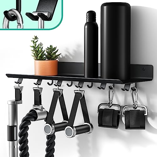 Crostice 1-Tier Floating Shelf Compatible with Tonal Accessories, Home Gym Storage Shelf, Gym Rack Wall Mount Organizer, Workout Metal Holder, T-Bracket Lock Adapters Hanger, US Patent Holding