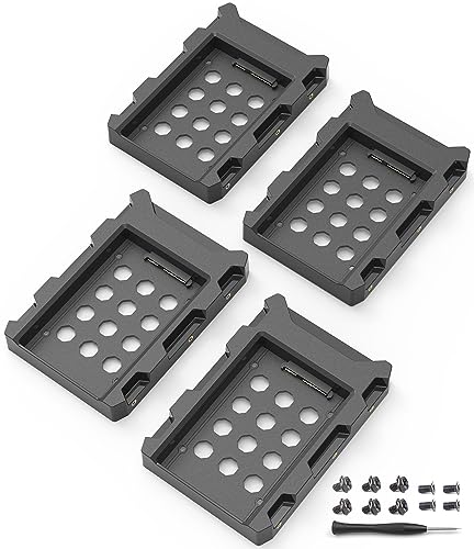 DecorStat 4 Pack SSD HDD Holder Mounting Bracket Hard Drive Adapter 2.5'' to 3.5'' SSD Bracket Converter Internal Hard Disk Drive Caddy Case Tray for 2.5 HDD with SATA III Interface Hot Swap Plug