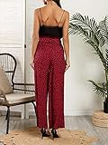 SySea Womens High Waisted Leopard Print Palazzo Pants Belted Wide Leg Long Trousers with Pockets (XX-Large, 1-Red)