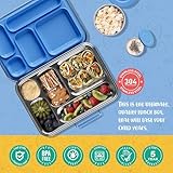 AOHEA Stainless Steel Bento Box Kids, Kids Metal Bento Lunch Box BPA Free Lunch Box Containers 304 Stainless Steel Bento Box for School and Office(Bule)