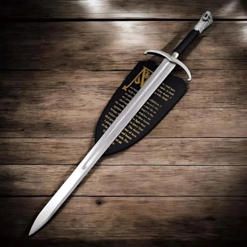 VBM Blades Handmade Long Claw Sword Jon Snow Replica Sword with Wall Plaque, Real Handmade Viking Sword, Prop Steel Replica, GOT Series Replica, Medieval