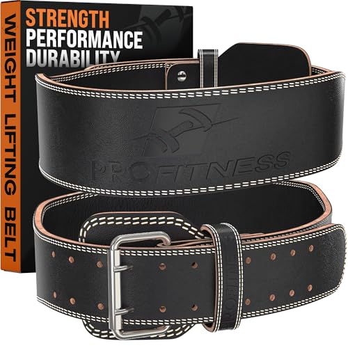Powerlifting Squat Belt - Weight Lifting Belt for Men - Gym Waist Support (Black/White, Small)