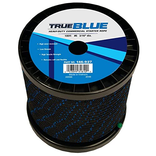 Stens 146-927 Starter Rope 3/16" Diameter, 100" Length, 6 Size, High tensile Strength, High wear Resistant, Low Stretch, Remains Soft and Flexible Blue