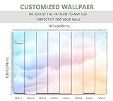 ZFBIZHI Pink Cloud Mural Wallpaper for Bedroom Living Room Kids Room Colorful Rainbow Wallpaper (Not Peel n' Stick)