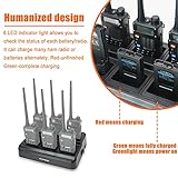 BAOFENG UV-5R Six-Way Charger Multi-Unit Charger Station for BF-F8HP UV-5R UV-5RE UV-5R Retevis RT-5R RT-5RV Mirkit UV-5R MK4 Walkie Talkie and Battery(1Pack)