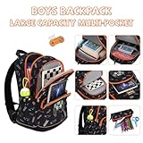 Cusangel 3D Game School Backpack For Toddler Boys,For 5-10 Ages Daycare or Elementary SchoolBag,18L bookbag Lightweight boy Backpacks with Whistle,Front buckle,Pencil bag,Night Reflective Bar