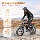 MEGAWHEELS Peak 1500W Moped-Style Ebike, 20" Fat Tire Electric Bike, 750WH Battery, Max 32-33 MPH, 40-75 Miles Range, All-Terrain Electric Bike for Mountain, Snow, Sand, Road