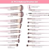 MAANGE 37 Pcs Makeup Brush Set Premium Synthetic Make Up Brushes Foundation Eye Shadow Powder Concealers Brushes Set for Beginners Professional Makeup Tool Set (Pink)