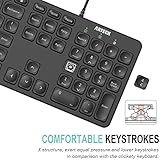 Arteck Backlit USB Wired Full Size Keyboard with Media Hotkey for PC and Laptop