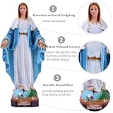 HOLLOII 19 Inch Catholic Virgin Mother Mary Statues,Resin Figurine for Religious and Home Decor