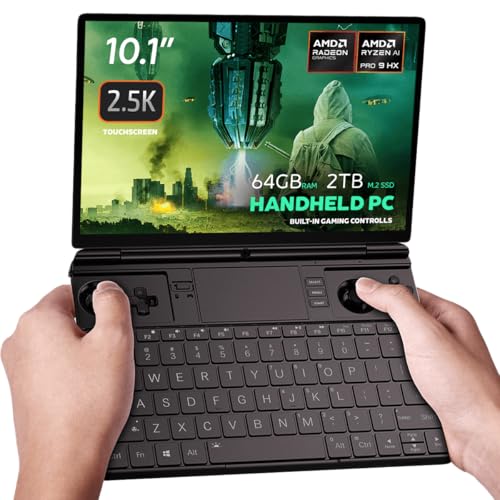 GPD Win MAX 2 2025 Handheld Gaming PC with AMD Ryzen AI 9 HX 370, Radeon 890M GPU, 64GB RAM, 2TB SSD, OcuLink, 10.1" IPS Display, Gaming Controls, Keyboard and touchpad