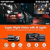 Vantrue N4 3 Channel Dash Cam, 4K+1080P Front and Rear, 1440P+1440P Front and Inside, 1440P+1440P+1080P Three Way Triple Car Camera, IR Night Vision, 24 Hours Parking Mode, Support 256GB Max