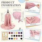 Bunnycool 18 Pcs Muslim Hijab Scarves for Women with Under Scarf Cap Chiffon Shawl Islamic Caps with Tie-Back Closure (Vivid Colors)