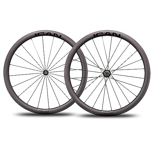 ICAN Alpha 40 Pro 1421g/3.13lbs Carbon Road Bike Wheelset Rim Brake 700C 20/24 Holes
