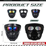 Kanayu 3 Pcs Airsoft Mask Skull Full Face Tactical Masks Electroplated Lenses Military Halloween Paintball Mask Motorcycle Face Mask for Riding Racing Shooting Cosplay Cs Survival Games (Not Anti Fog)