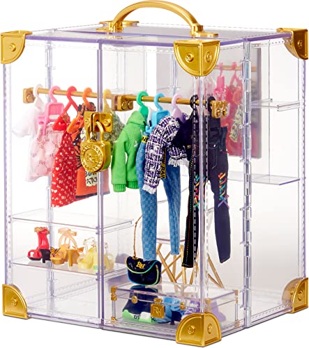 Rainbow High Deluxe Fashion Closet for 400+ Looks. Portable Clear Acrylic Playset Features 31+ Designer Doll Clothing & Accessories, Gift for Kids & Collectors, Toys for Kids Ages 6 7 8+ to 12 Years