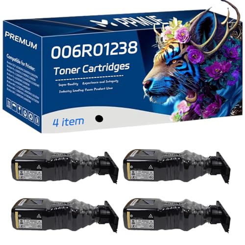 006R01238 Toner Cartridges Replacement Compatible for Xerox Wide Format 6204 6604 6605 6705 Printers, High Yield 26000 Pages, Bright Lifelike Colors (4 Pack Black)