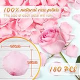 Eslibin180 PCS Real Pink Dried Rose Petals Confetti for Wedding, 1.75oz Freeze Rose Petals for Romantic Pink Wedding Proposal Decor, Flower Girl Dinner Centerpieces BabyShower Party