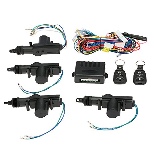 Geevorks Universal Car Keyless Entry System Kit,4PCS 12V Car Door Lock Actuator with Remote,Central Locking System Car,Remote Central Door Locking System