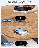 eazpower Invisible Wireless Charger, 0-30mm Under Desk Wireless Charger, Dual Uses On or Hidden Under Table Charging Pad for Nightstand for iPhone 16/16 Plus/16 Pro Max/15/14/13/Samsung/Android Phone