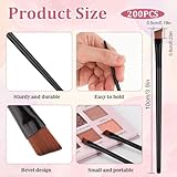 200 Pieces Disposable Angled Eyebrow Brushes Bulk Brow Tint Brush Eye Brow Brush Flat Tapered Eyeliner Brush Tinting Concealer Brush Eye Shadow Applicator Sticks Eye Makeup Brushes