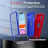 Grifobes Case for iPhone 11/ iPhone XR 6.1 inch for Kids Boys Children, Red+Blue