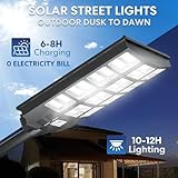 VOOJOY 8000W Solar Street Light, 3 Pack Dusk to Dawn Solar Lights Outdoor with Motion Sensor and Remote Control for Yard Parking Lot, Garage, Street