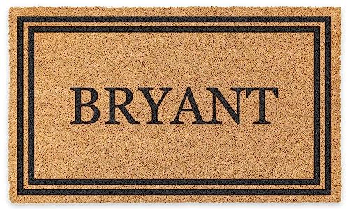 COCO MATS 'N MORE 22” x 36” Black Coir Personalized Door Mat, Made in USA Welcome Mats with Vinyl Backing | Tough Coir Bristles Cleans Dirtiest Shoes | Housewarming Gifts (Double Bordered)