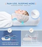 Osteo Cervical Bed Pillow for Neck Pain Relief, Hollow Design Odorless Memory Foam Pillows with Cooling Case, Adjustable Orthopedic, for Sleeping, Contour Support for Side Back Stomach Sleepers