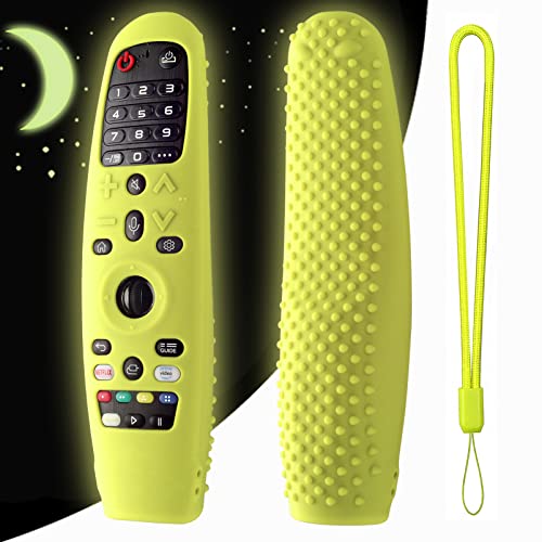 Hi Color Silicone Cover for LG AN-MR600/AN-MR650 / AN-MR18BA / AN-MR19BA/AN-MR20GA TV Remote Control Protective Sleeve for LG Magic TV Remote Cover Case(Glow Green)