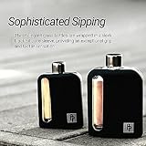 Ragproper Modern Glass Hip Flask for Men with Cork & Silicone Lid Liners - Durable Silicone Covered Flask for Whiskey, & Other Liquor (Single Shot 100ml, Black)