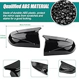 Car Side Mirror Caps for 2018-2024 Tesla Model 3 Accessories Passenger Driver Side View Exterior Mirror Covers Replacement Automotive Body Tuning Parts & Trim, Glossy Black - 1 Pair (Left-Right )