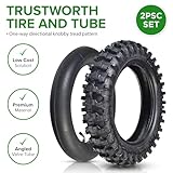 AlveyTech 3.00-10 Tube and Tire Kit for Dirt Bikes (Single) - Replacement Bundle for Coolster, Baja, Pit Pocket Mini Bike, Directional Knobby Tread, Pneumatic Rubber Tires, 2-Wheeler Accessories