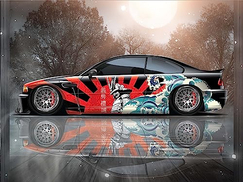 CODOCA Samurai Car Wrap Japanese Vehicle Livery, Cast Vinyl Wrap, Universal Size Anime Car Sticker