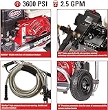 SIMPSON Cleaning ALH3425 Aluminum Series 3600 PSI Gas Pressure Washer, 2.5 GPM, Honda GX200 Engine, Includes Spray Gun and Extension Wand, 5 QC Nozzle Tips, 5/16-inch x 35-foot MorFlex Hose, 49-State