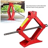 FLEXMAN Scissors Jack, Durable Metal Professional Car Tire Jack with Extra Wide Base, Car Trunk Tire Lifting Tool for Outdoors (1T)