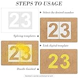 18 Inch Large Number Stencils Set 0-9 Address Number Stencil Reusable Plastic Digital Stencils Templates for Cake Stencil Address Number Painting Stencils Templates