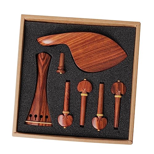 OFFSCH Rosewood Violin Fittings 1 Set Wood Tools 4 Violin Spare Parts Tuning Tail Bamboo Jujube Wood Violin Accessories