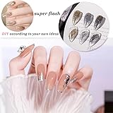 Silver Metal Glitter Gel Nail Polish 4 Colors Painted Metal Platinum Drawing Gel Polish Gold Silver Black Glitter Nail Polish Liner Sparkling Soak Off Gel for DIY Painting Nail Art Gel