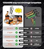 Snap Fastener Tool, Snap Kit with Tool, Canvas Snap Tool with 40 Sets Boat Cover Snaps, Repair and Replace Snaps DIY Leather, Sewing, Tarps, Fabric