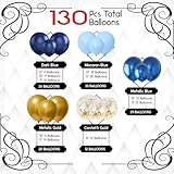 Archloon Blue Balloon Arch Kit, 134pcs Blue Balloon Garland Kit with Metallic, Macaron blue Balloons and Gold Confetti Balloons Arch Kit for Birthday, Wedding, Bridal and Baby Shower.