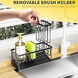 Cisily Sink Caddy, Sponge Holder for Kitchen Sink, Kitchen Sink Organzier with High Brush Holder, Rustproof Stainless Kitchen Gadgets Sink Accessories, Organizadores de Cocina, Patent 1038566S