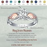 Personalized Hug From Heaven Memorial Angel Wings Ring, Custom Engraved Name Birthstone Ring Memorial Jewelry, Memorial Gifts, Birthstone Rings For Couple Women Men, Jewelry Anniversary Birthday Gifts