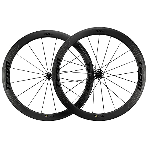 SUPERTEAM Road Bicycle Wheelset 50mm 700c Tubeless Wheels 25mm with Special Braking Line