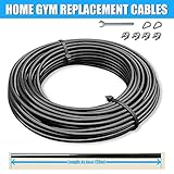 KORIKAHM Replacement Cables for Home Gym, 65.6/98.4 Ft Fitness Pulley Cable, 5mm TPU Coated Weight Machine Steel Cable Replacement for Pulley System Gym