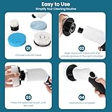 Replaceable Brush Heads for Electric Spin Scrubber, 7 Pieces Cleaning Brushes Compatible with Brands ANS 8050/ ANS 8051/ LZ-8052. Cordless Spin Scrubber, Power Cleaning Brushes for Bathroom Kitchen