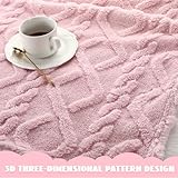 VitalCozy 4 Pcs Fleece 30" x 40" 3D Fluffy Baby Blanket for Boys Nursery Little Girl Infant or Newborn Receiving Swaddling Blankets(Pink Set)