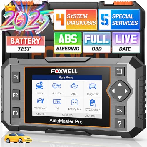 FOXWELL NT614 Elite OBD2 Scanner for ABS SRS Engine Transmission, 5 Reset Functions (ABS Bleeding, Oil, EPB, SAS, Throttle) Code Reader, Battery Voltage Test, WiFi Update Scan Tool, NT604 Upgrade