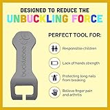 Bucklebee Easy Car Seat Buckle Release Aid for Children Unbuckle Car Seat Release Tool - Car Seat Button Pusher - Car Seat Opener for Nails - Car Seat Buckle Release Tool (1 Pack Gray)